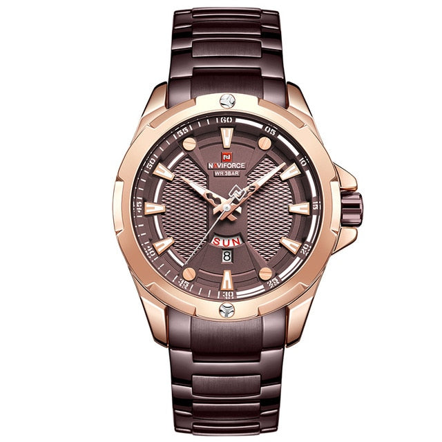 NAVIFORCE Analog Watch Men Fashion Quartz Wristwatch Top Luxury Brand Stainless Steel Waterproof Men’s Watches Relogio Masculino