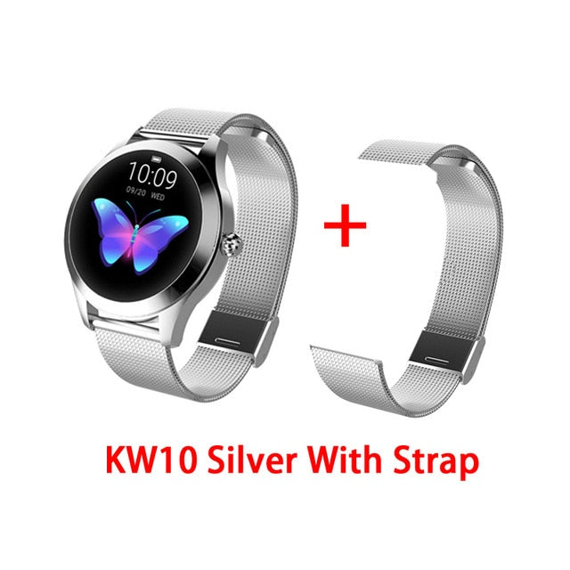 KW10 IP68 Waterproof Smart Watch Women Lovely Bracelet Heart Rate Monitor Sleep Monitoring Smartwatch Connect IOS Android PK S3