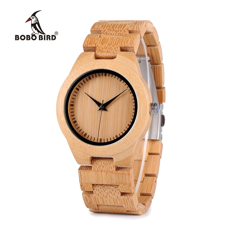 BOBO BIRD Bamboo Lovers Watches Timepieces Wood Band Quartz Wristwatch for Lovers relogio feminino Drop Shipping