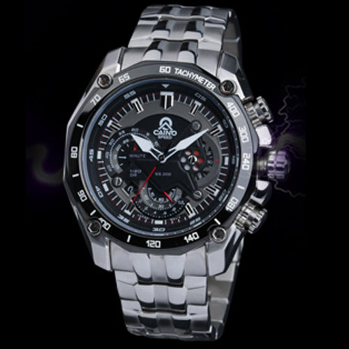 CAINO Men Sport Watches Luxury Top Brand Full Steel Fashion Business Waterproof Analog Quartz Wrist Watch Male Relogio Masculino